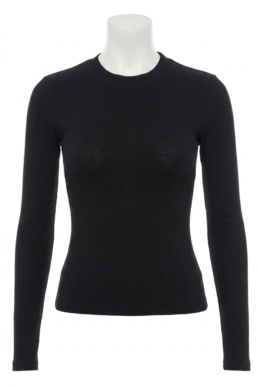 NEW SPLITS59 louise rib long sleeve top in black